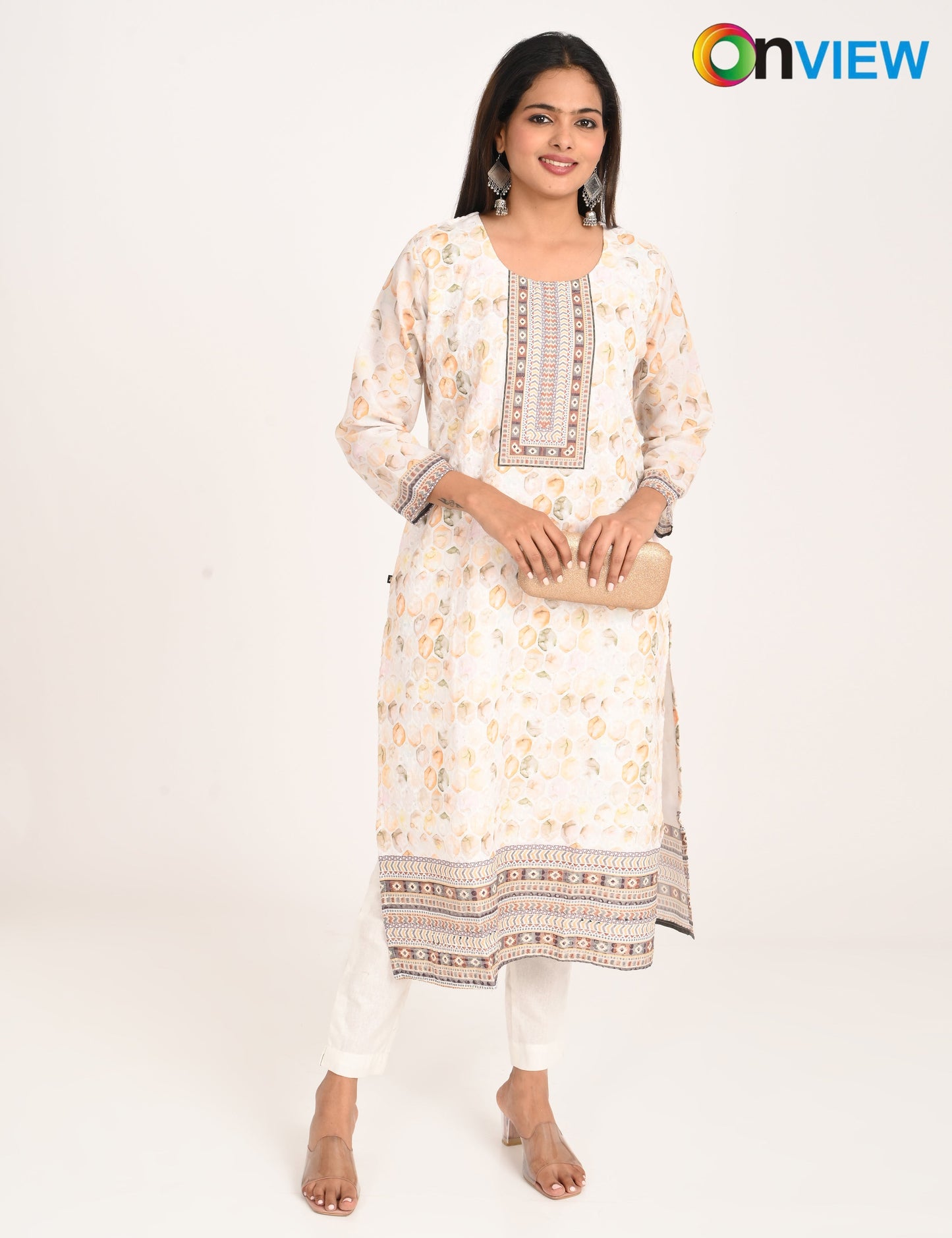 ONVIEW | 1129 | COTTON CHIKANKARI WORK WITH DIGITAL PRINT
