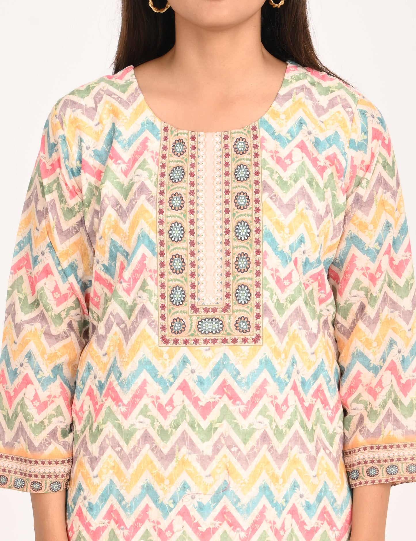 ONVIEW | 1130 | COTTON CHIKANKARI WORK WITH DIGITAL PRINT