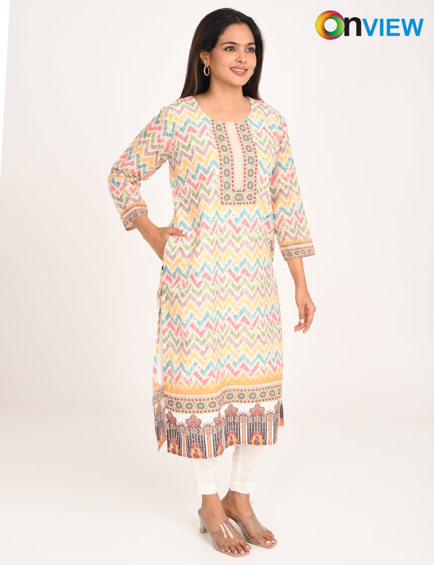 ONVIEW | 1130 | COTTON CHIKANKARI WORK WITH DIGITAL PRINT
