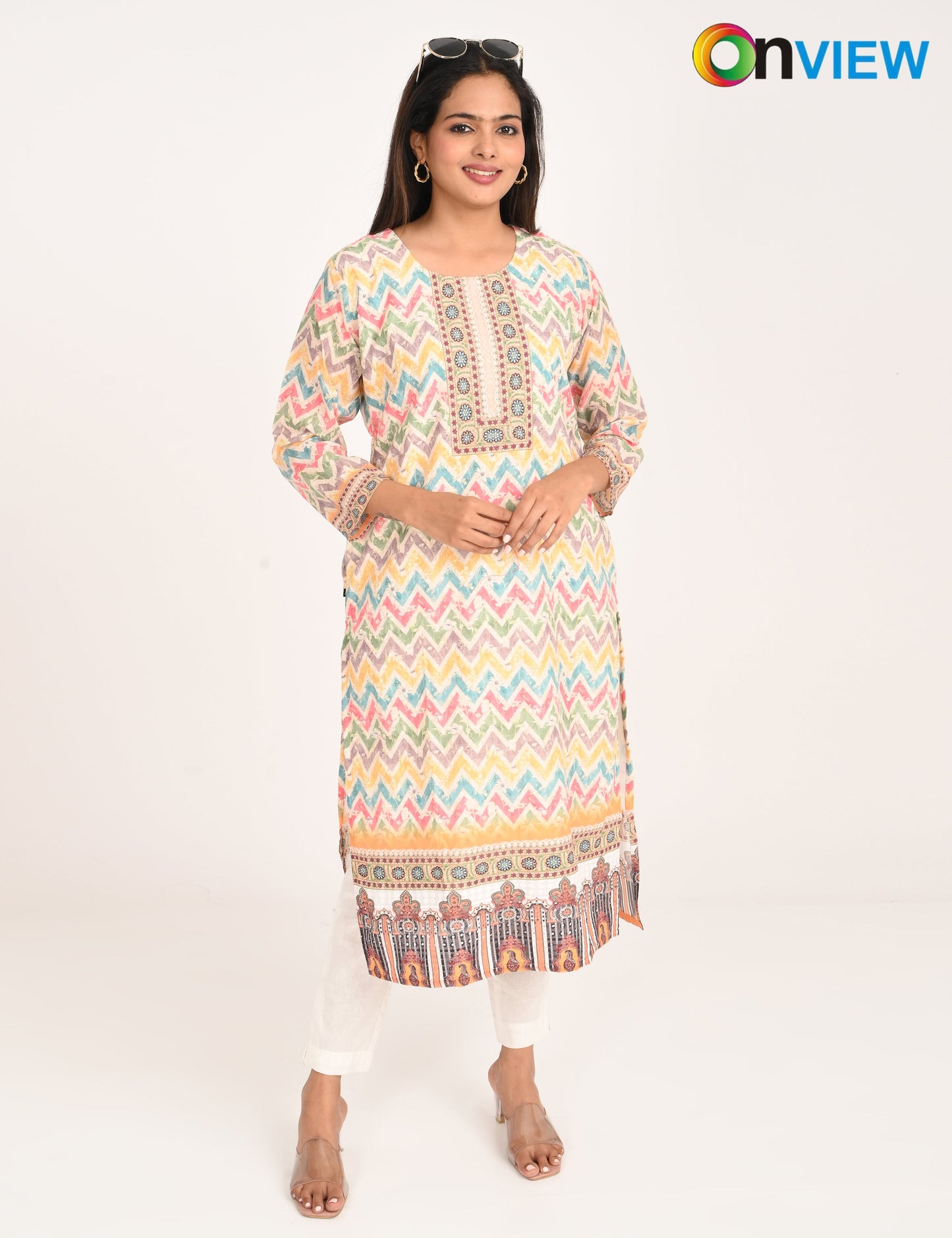 ONVIEW | 1130 | COTTON CHIKANKARI WORK WITH DIGITAL PRINT