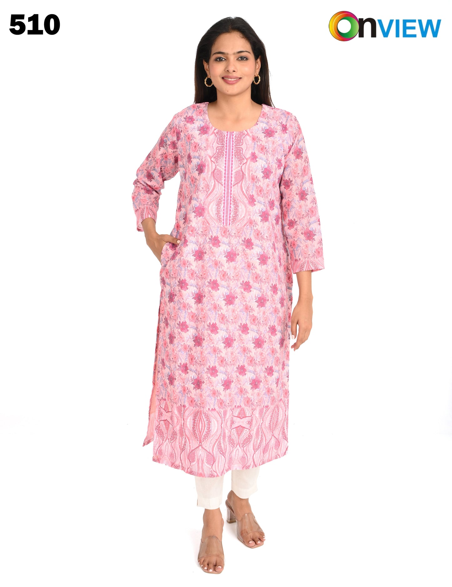 ONVIEW | 510 | COTTON CHIKANKARI WORK WITH DIGITAL PRINT
