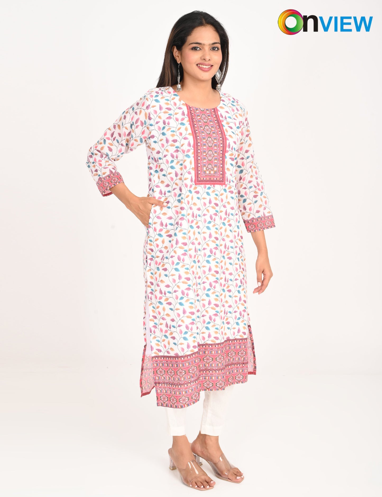 ONVIEW | 525 | COTTON CHIKANKARI WORK WITH DIGITAL PRINT