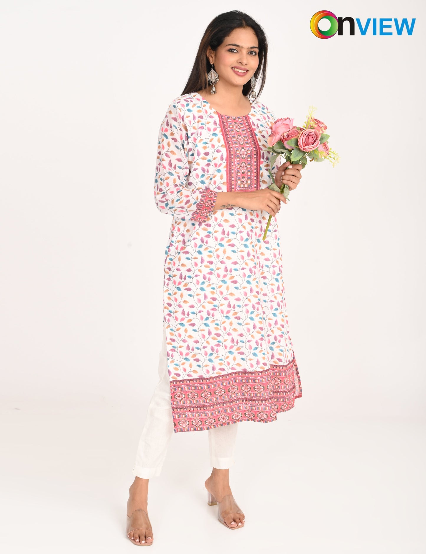 ONVIEW | 525 | COTTON CHIKANKARI WORK WITH DIGITAL PRINT