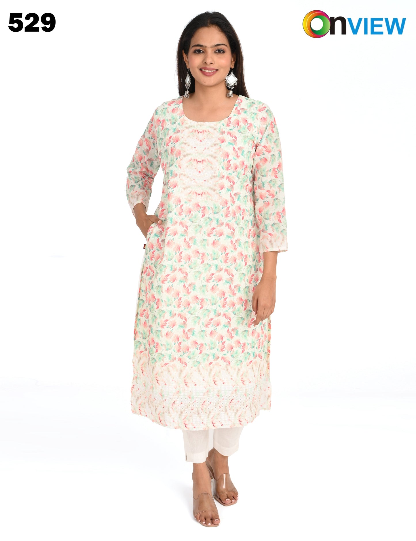 ONVIEW | 529 | COTTON CHIKANKARI WORK WITH DIGITAL PRINT