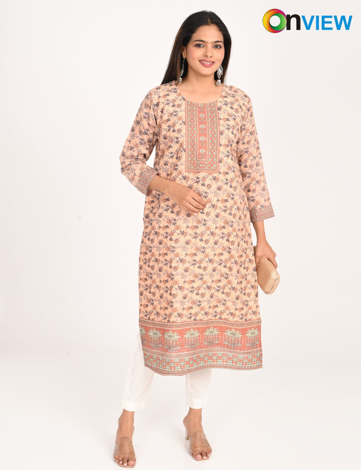 ONVIEW | 546 | COTTON CHIKANKARI WORK WITH DIGITAL PRINT