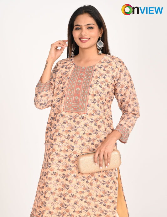 ONVIEW | 546 | COTTON  CHIKANKARI WORK WITH DIGITAL PRINT