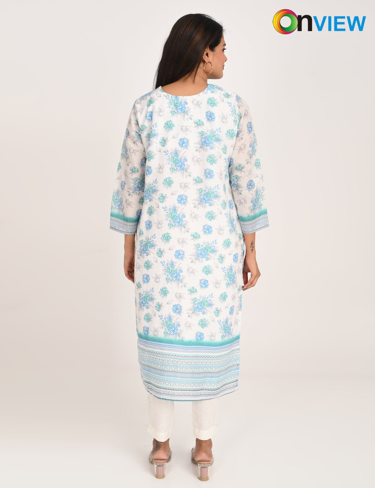 ONVIEW | 548 | COTTON CHIKANKARI WORK WITH DIGITAL PRINT