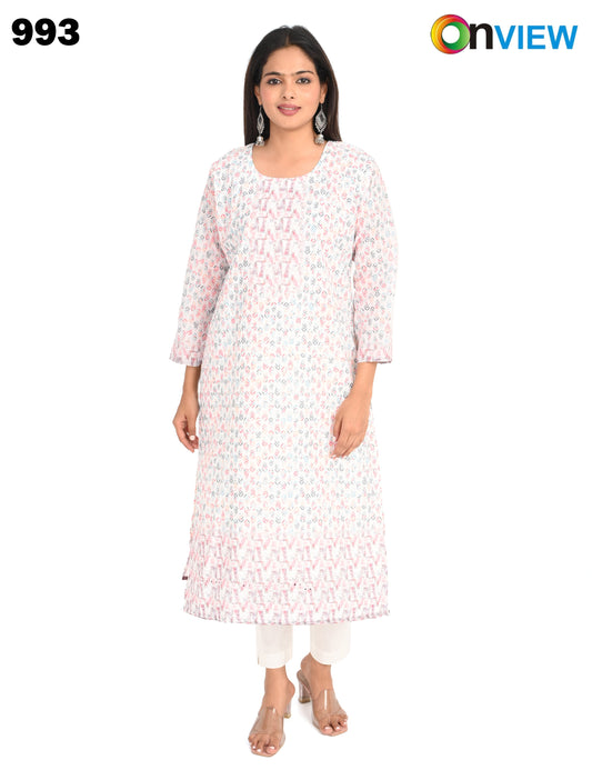 ONVIEW | 993 | COTTON CHIKANKARI WORK WITH DIGITAL PRINT