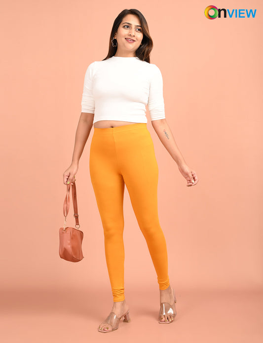 ONVIEW | 001 | Mustard Cotton Lycra Ankle Length Legging 220gsm