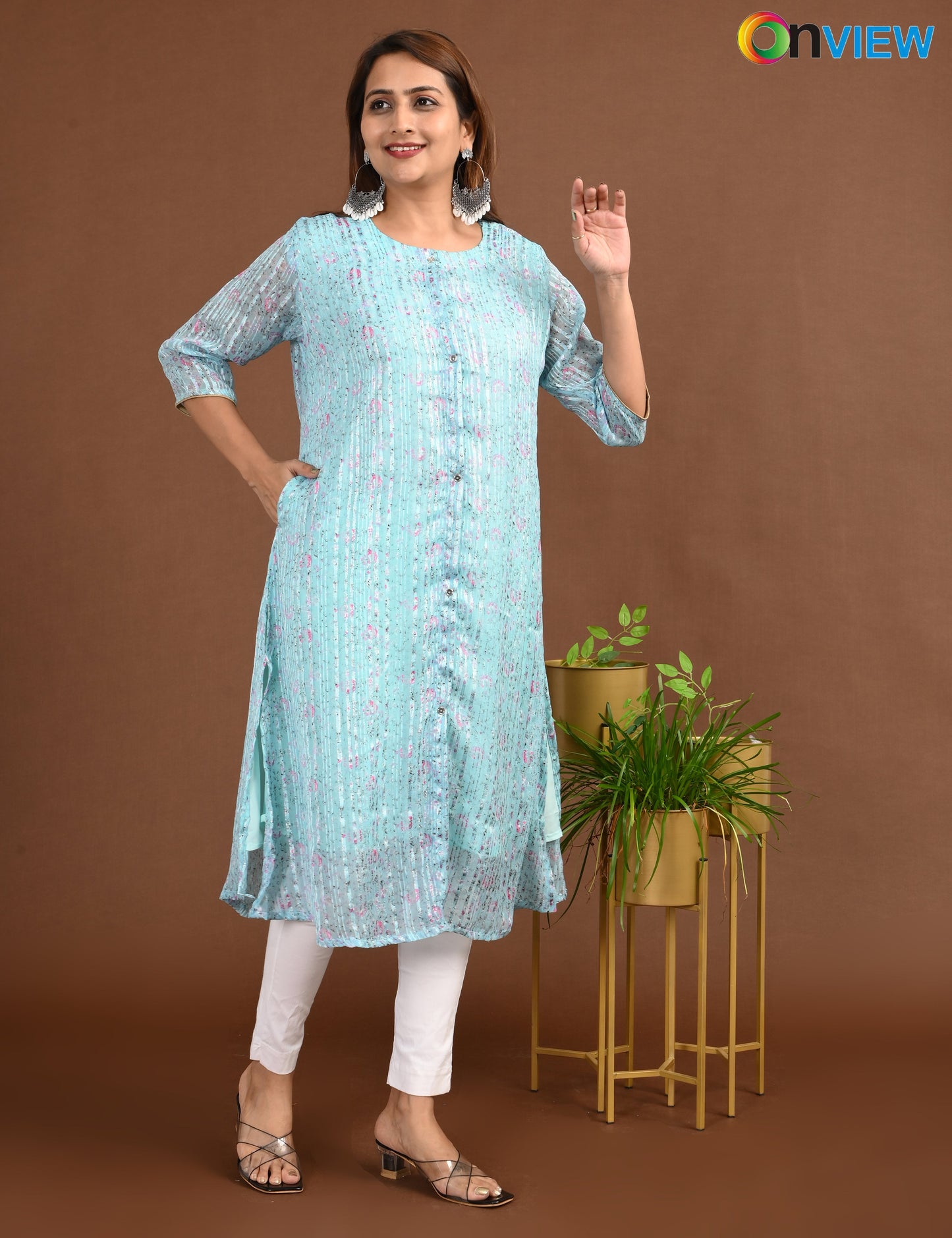 ONVIEW | 1505 | SATIN A LINE SIDE OPEN WITH LINING