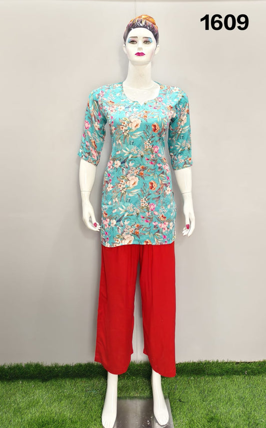 ONVIEW | 1609 | TRENDY RAYON DIGITAL PRINTED SHORT TOP