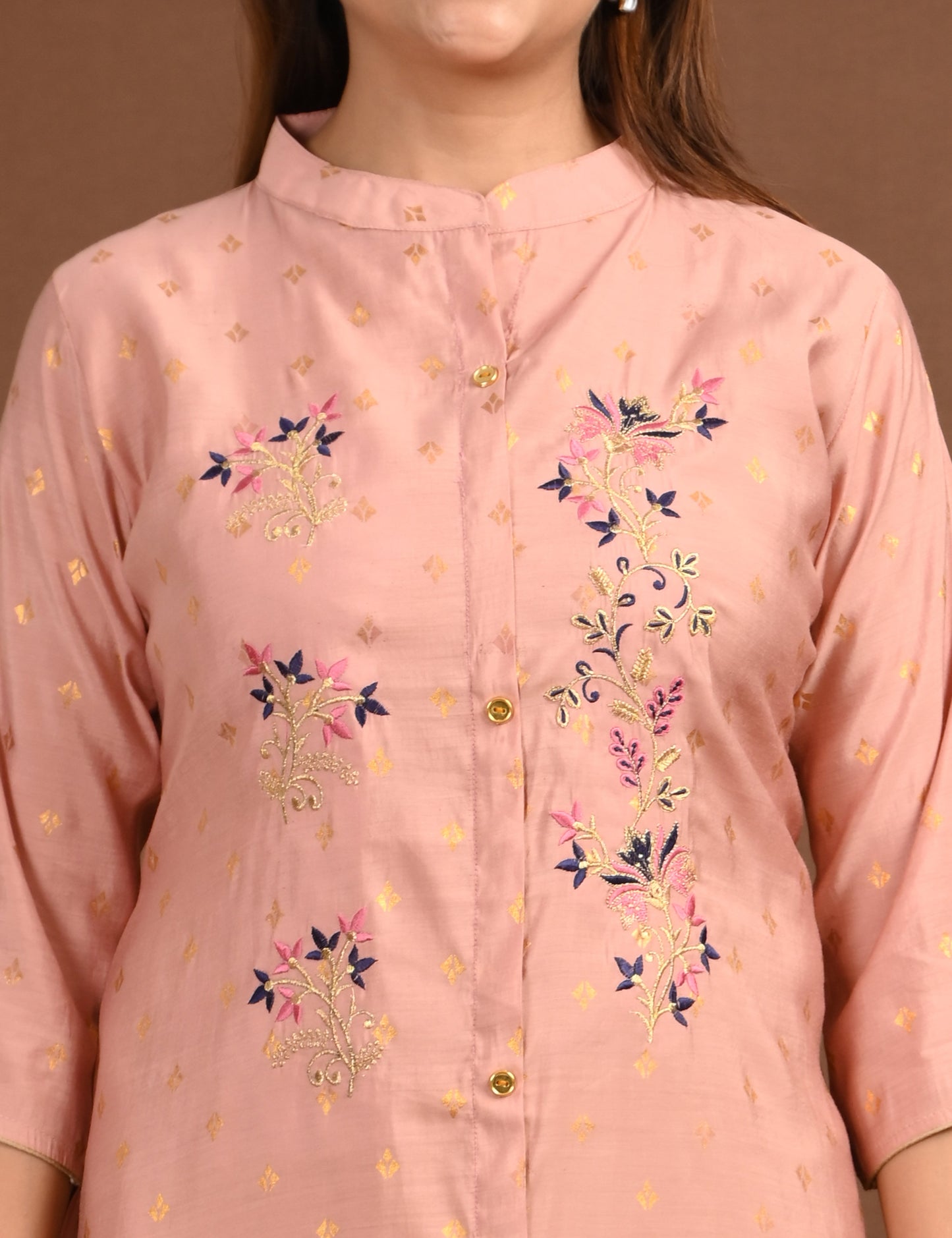 ONVIEW | 1680 | SILK A LINE SIDE OPEN WITH EMBROIDERY