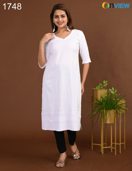 ONVIEW | 1748 | CHIKANKARI DESIGN NECK