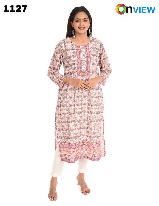 ONVIEW | 1127 | COTTON CHIKANKARI WORK WITH DIGITAL PRINT