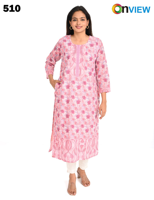 ONVIEW | 510 | COTTON CHIKANKARI WORK WITH DIGITAL PRINT