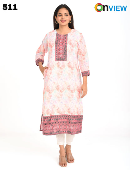ONVIEW | 511 | COTTON CHIKANKARI WORK WITH DIGITAL PRINT
