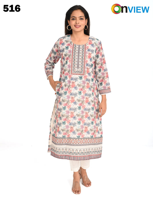 ONVIEW | 516 | COTTON CHIKANKARI WORK WITH DIGITAL PRINT