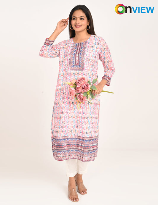 ONVIEW | 530 | COTTON CHIKANKARI WORK WITH DIGITAL PRINT