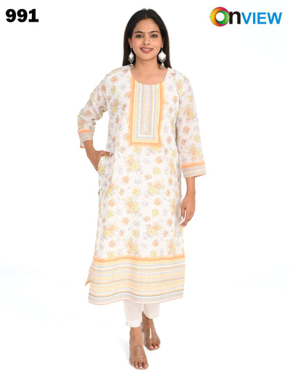 ONVIEW | 991 | COTTON CHIKANKARI WORK WITH DIGITAL PRINT