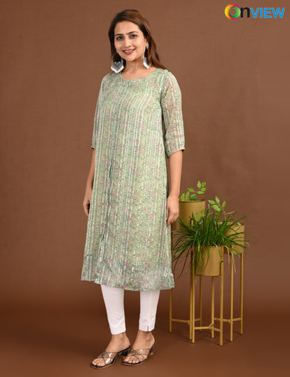 ONVIEW  | 1504 | SATIN A LINE SIDE OPEN WITH LINING