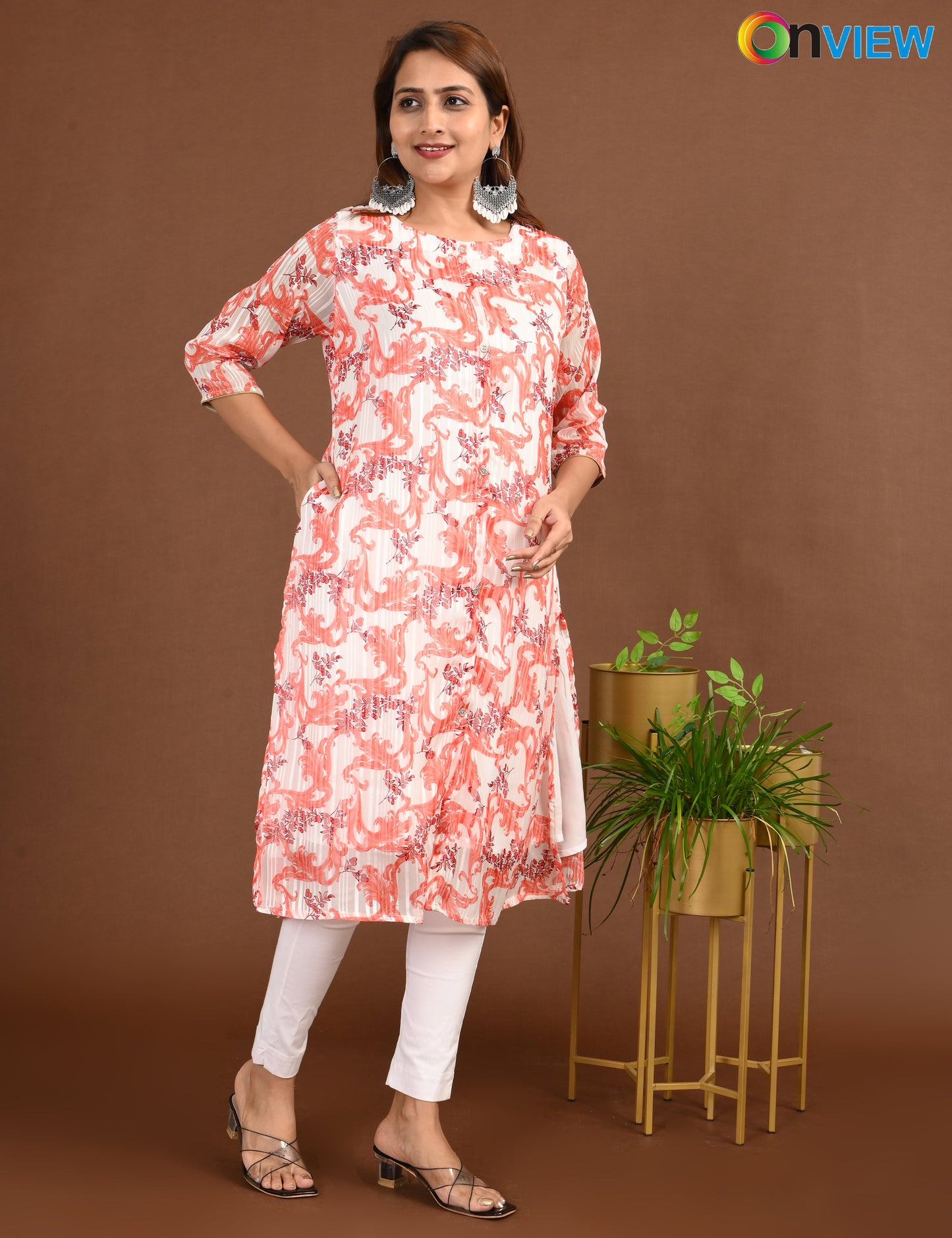 ONVIEW | 1507 | SATIN A LINE SIDE OPEN WITH LINING