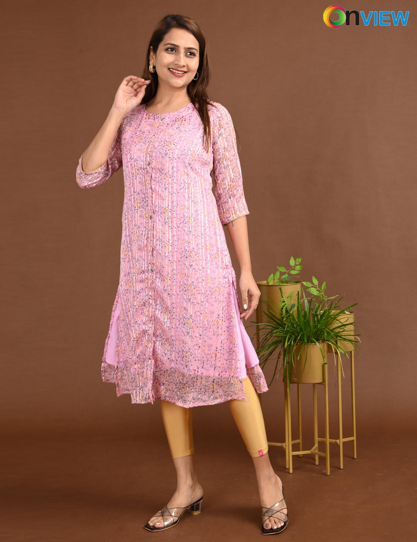 ONVIEW | 1508 | SATIN A LINE SIDE OPEN WITH LINING