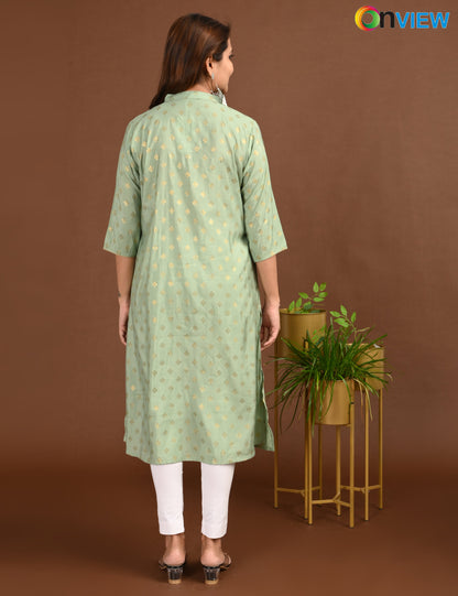 ONVIEW | 1677 | SILK A LINE SIDE OPEN WITH EMBROIDERY