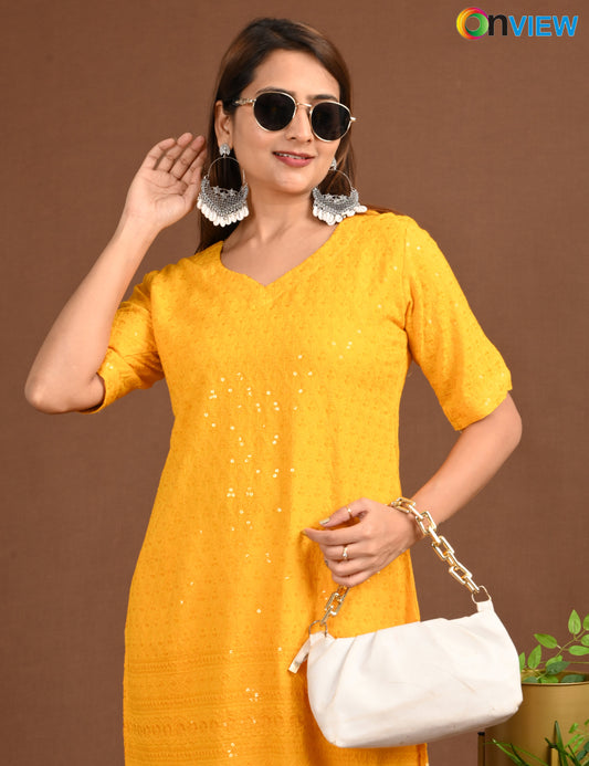 ONVIEW | 1719 | CHIKANKARI SHORT TOP