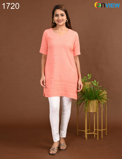 ONVIEW | 1720 | CHIKANKARI SHORT TOP