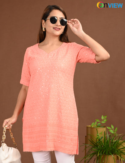 ONVIEW | 1720 | CHIKANKARI SHORT TOP