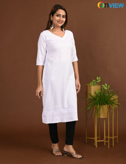 ONVIEW | 1748 | CHIKANKARI DESIGN NECK