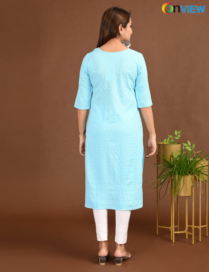 ONVIEW | 1751 | CHIKANKARI DESIGN NECK