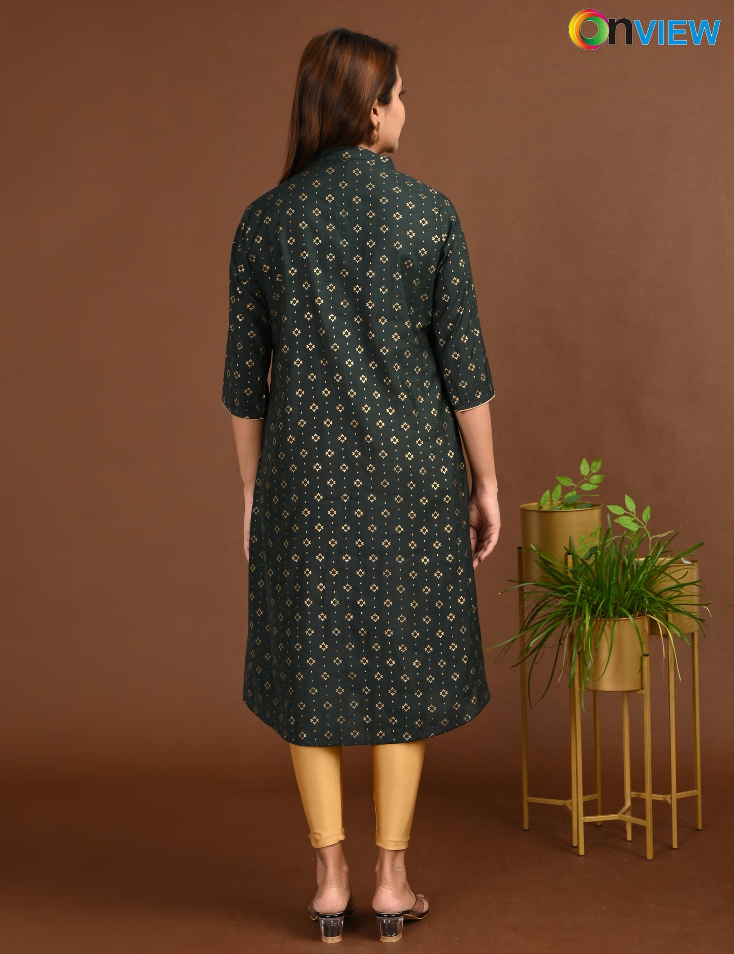 ONVIEW | 1759 | SILK A LINE SIDE OPEN WITH EMBROIDERY